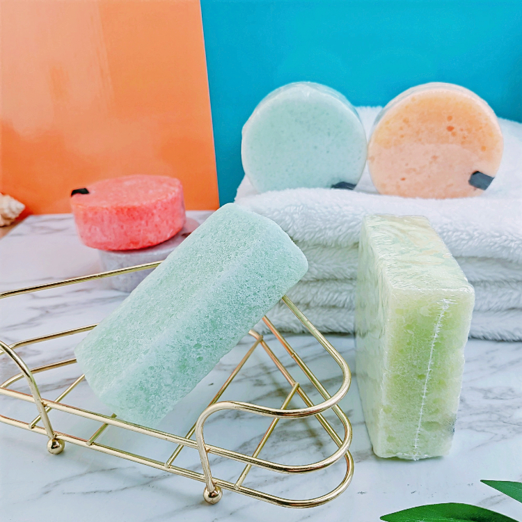 Factory hot selling fresh fruit scented sponge soap naturel artisanal bath body wash sponge with soap inside (5)