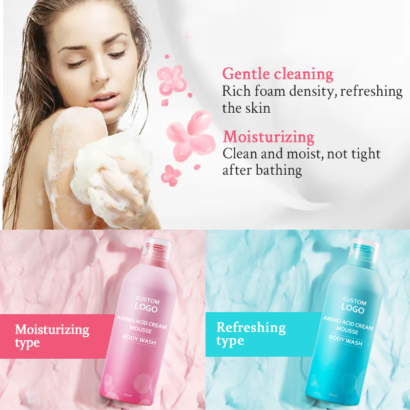 Wholesale OEM Private Label mousse body wash instant white natural coconut oil Bath Mousse Foam perfumed palmolive shower gel (4)